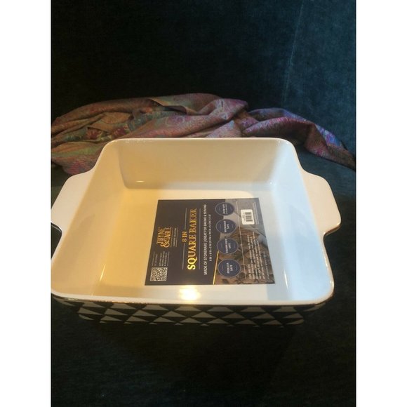 Thyme & Table Geometric Square Baking Dish Oven Freezer Dishwasher Safe 8” x 8” - Picture 4 of 7